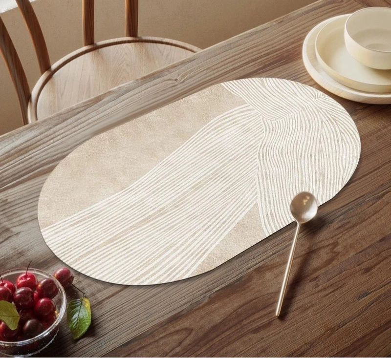 Sets de Table Ovales en Similicuir – Imperméables & Antitaches | Décoration de Table pour Cuisine & Salle à Manger