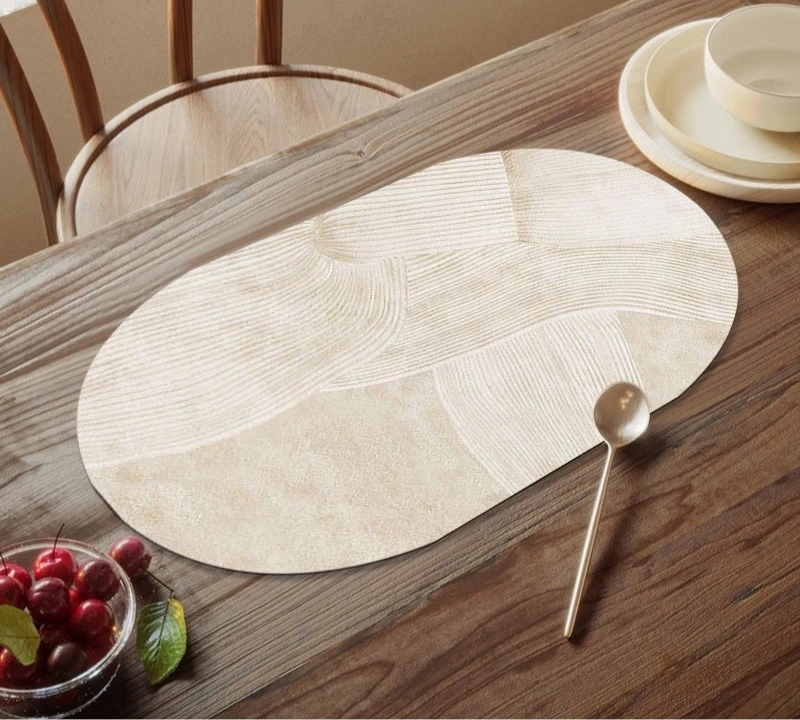Sets de Table Ovales en Similicuir – Imperméables & Antitaches | Décoration de Table pour Cuisine & Salle à Manger