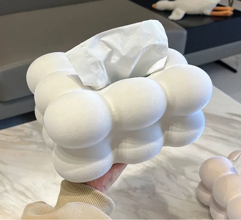 Boîte à Mouchoirs en Céramique Nuage – Décoration de Bureau et Table de Chevet Élégante
