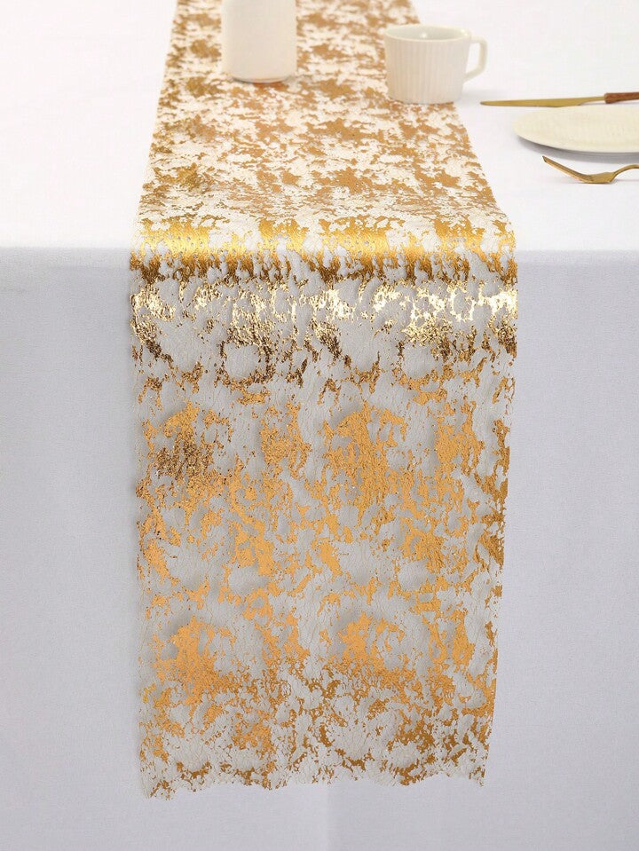 Nappe de Table Dorée en Sequins – Décoration de Noël & Anniversaire | Rouleau Fin en Maille Métallique