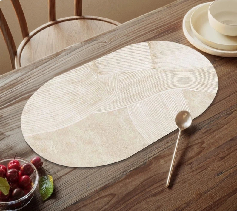 Sets de Table Ovales en Similicuir – Imperméables & Antitaches | Décoration de Table pour Cuisine & Salle à Manger