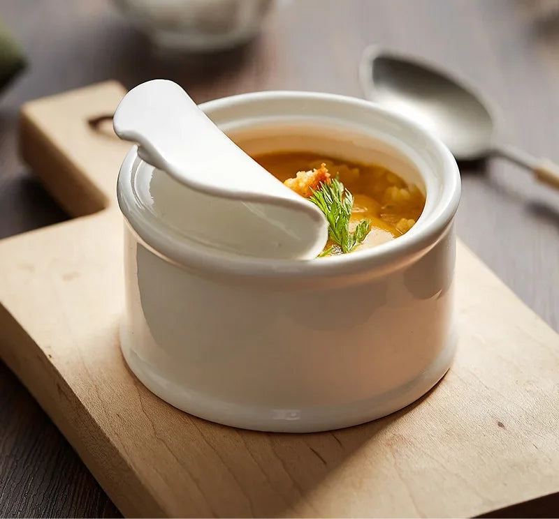 Bol en Céramique en Forme de Boîte – Idéal pour Pudding, Desserts, Sauces & Soupes