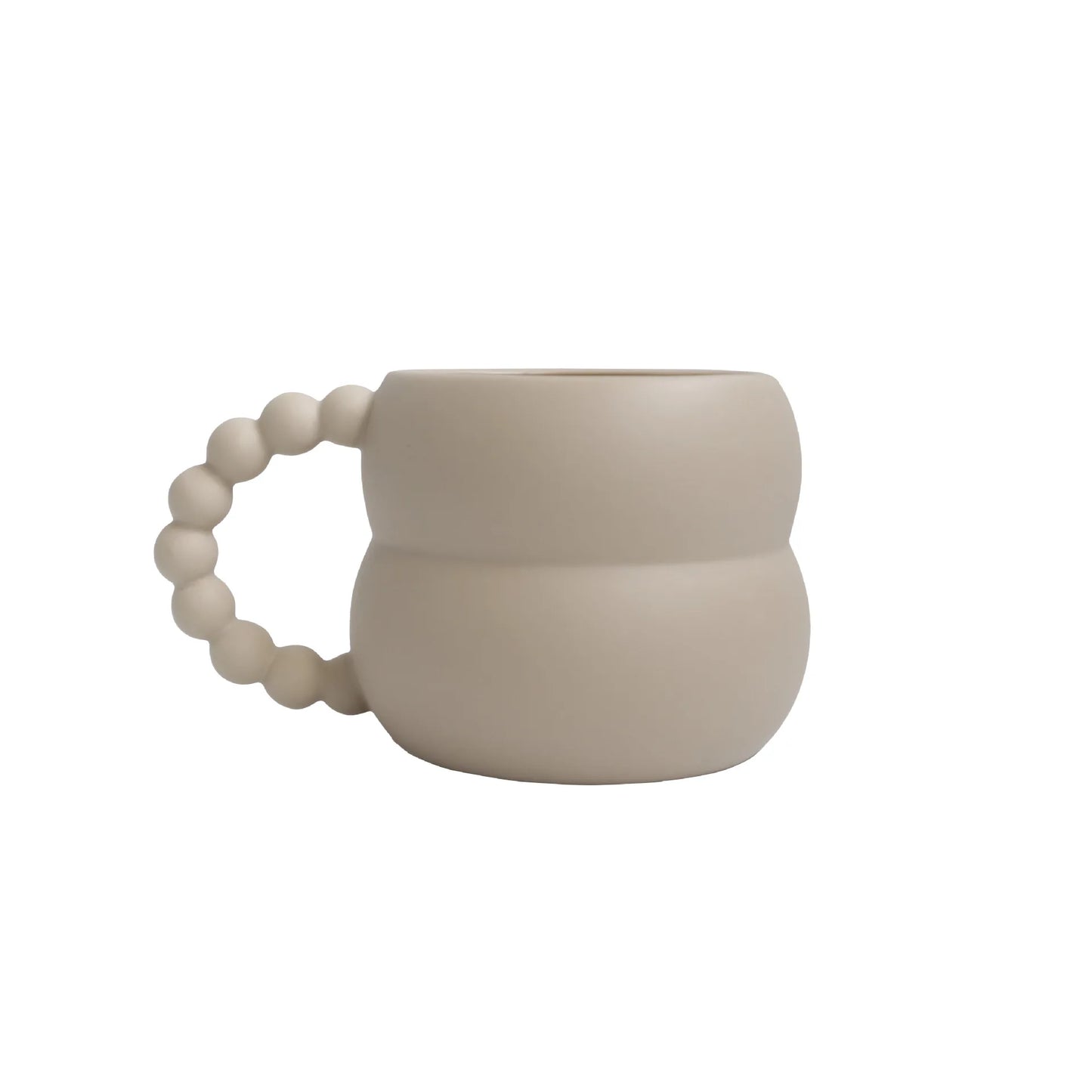 Tasse à café en céramique avec anse en boule – Design créatif et élégant