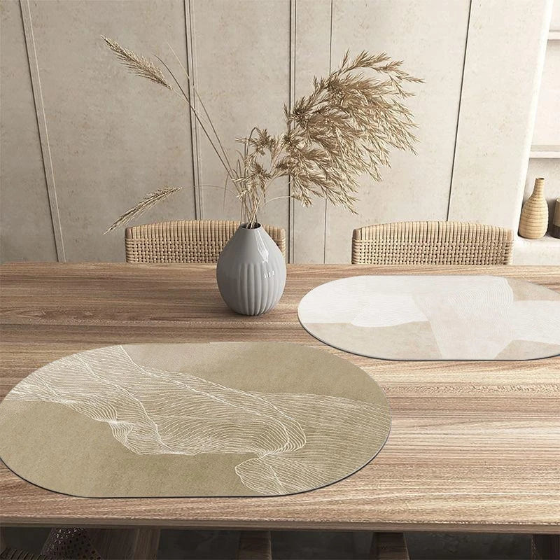 Sets de Table Ovales en Similicuir – Imperméables & Antitaches | Décoration de Table pour Cuisine & Salle à Manger
