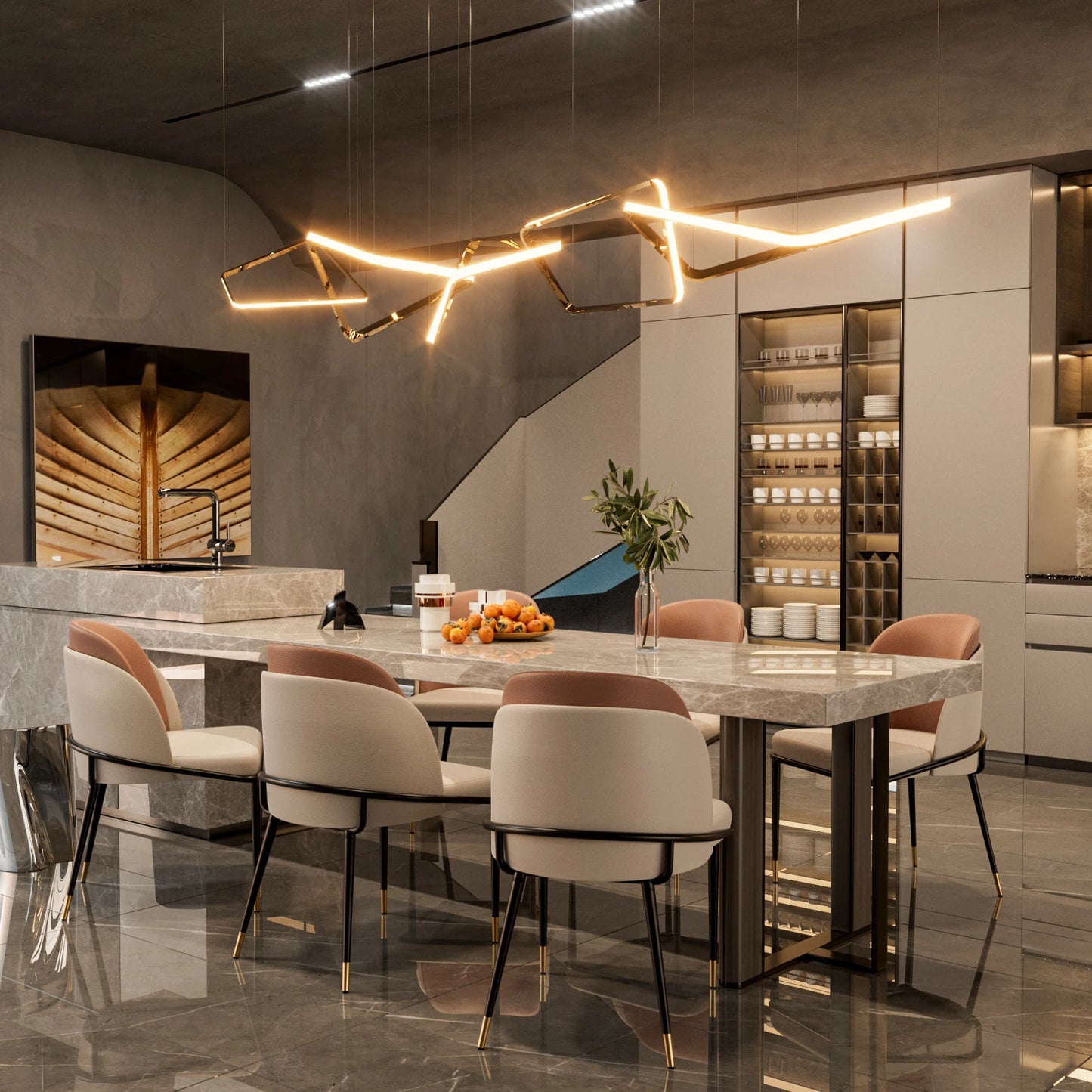 Lot de 2 chaises de salle à manger – Chaises modernes rembourrées en simili cuir avec dossier en bois – Idéales pour cuisine, salle à manger ou coiffeuse