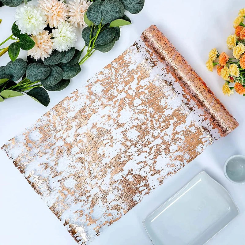 Nappe de Table Dorée en Sequins – Décoration de Noël & Anniversaire | Rouleau Fin en Maille Métallique