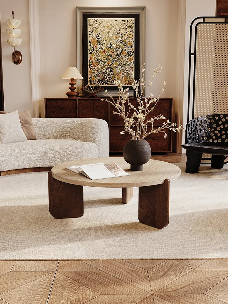 Table d’Appoint Wabi-Sabi en Pierre – Design Nordique Luxe pour Salon & Terrasse