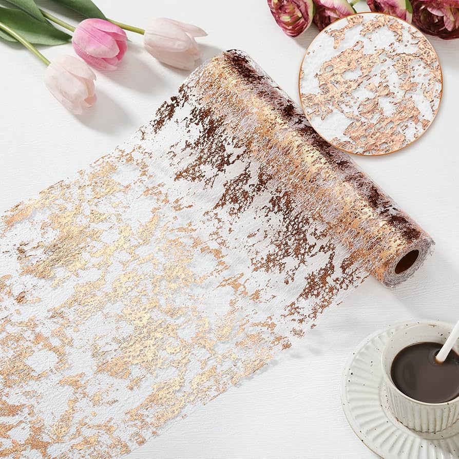 Nappe de Table Dorée en Sequins – Décoration de Noël & Anniversaire | Rouleau Fin en Maille Métallique