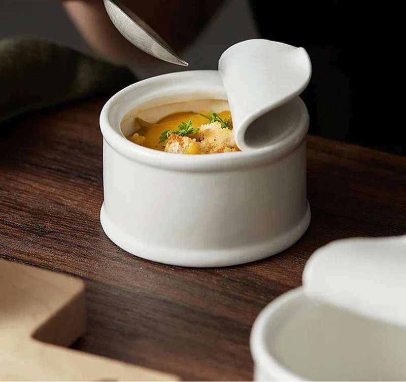 Bol en Céramique en Forme de Boîte – Idéal pour Pudding, Desserts, Sauces & Soupes