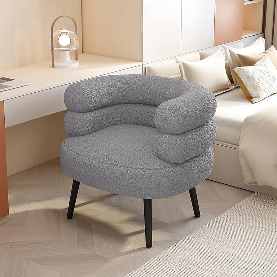 Fauteuil Moderne en Tissu Bouclette – Confort et Design Élégant pour Salon & Chambre