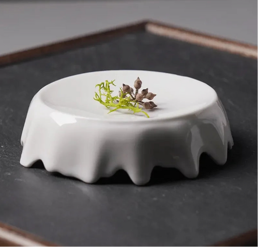 Assiette Créative Thermorésistante – Design Irrégulier pour Cuisine Moléculaire & Desserts

