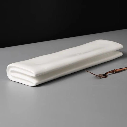 Assiette Longue Pliable en Céramique Unie – Vaisselle de Restaurant pour Sushi, Desserts & Cuisine Moléculaire