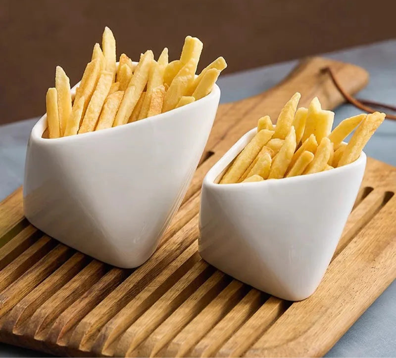 Bol en Céramique Uni et Irrégulier – Bol à Frites, Dessert, Snack & Cuisine Créative