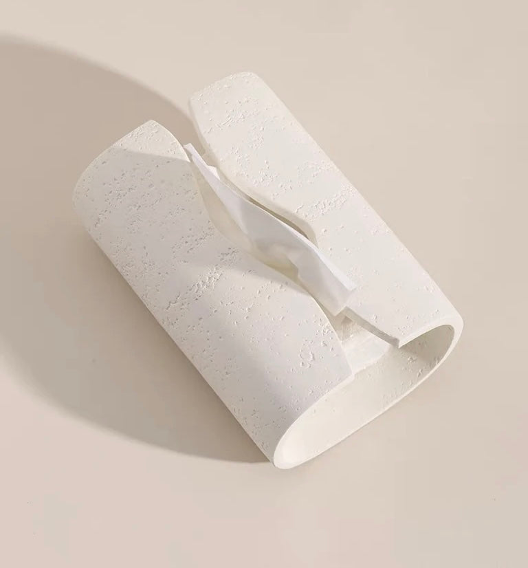 Boîte à Mouchoirs Moderne en Résine Imitation Pierre – Organiseur Créatif pour Serviettes, Déco de Salon Artisanale Style Européen