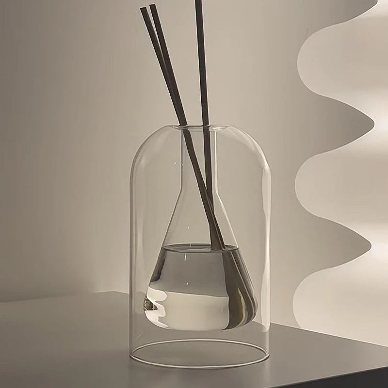Diffuseur d’arômes japonais en verre – Bouteille moderne pour huiles essentielles et décoration zen
