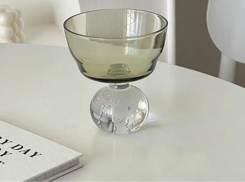 Verre à bulles design vintage - Tasse élégante pour café, dessert et milkshake.
