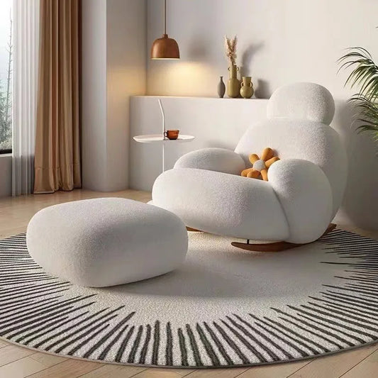 Fauteuil à Bascule Nordique – Design Minimaliste et Confort Douillet