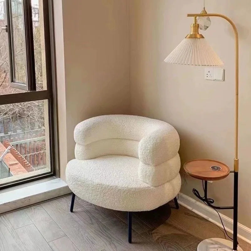 Fauteuil Moderne en Tissu Bouclette – Confort et Design Élégant pour Salon & Chambre