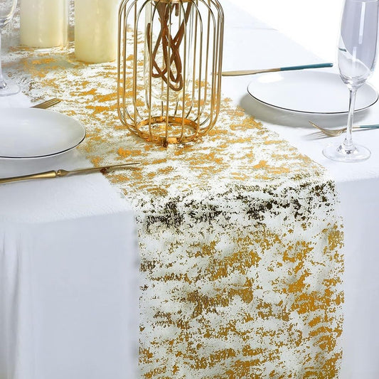 Nappe de Table Dorée en Sequins – Décoration de Noël & Anniversaire | Rouleau Fin en Maille Métallique