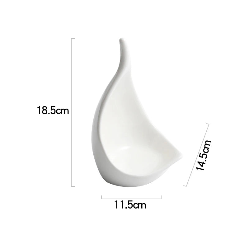 Assiette en Céramique Créative - Forme Irrégulière pour Desserts, Snacks, Sushis, Pâtes - Vaisselle Originale pour Restaurant et Maison