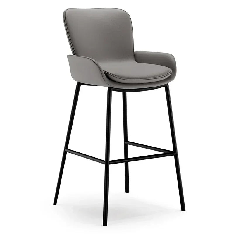 Tabouret de Bar Haut en Cuir & Métal – Élégance et Confort pour Cuisine & Comptoir