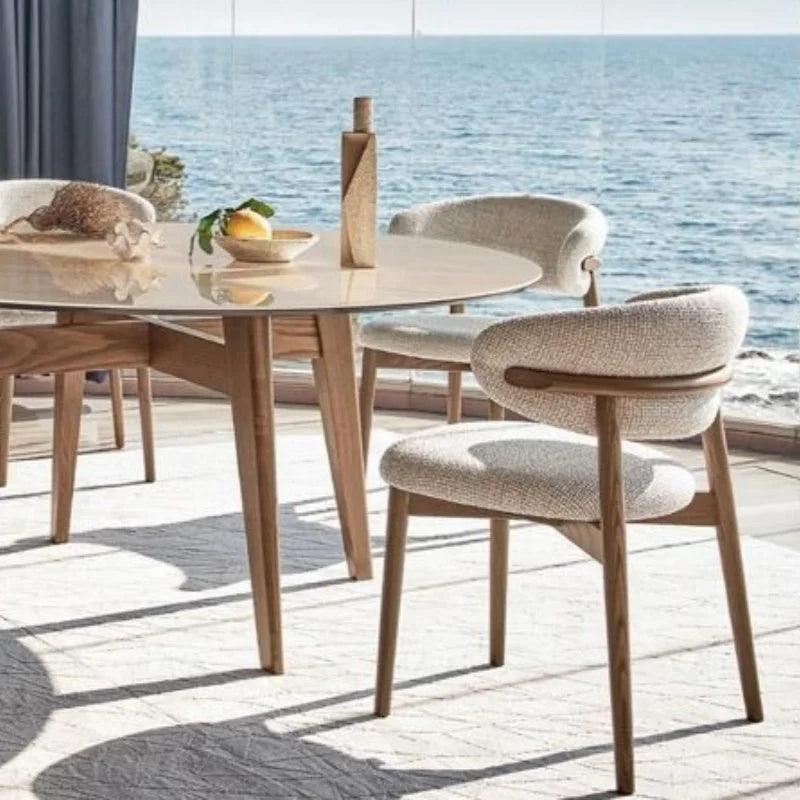 Chaise moderne style nordique – Design simple et élégant, luxe léger – Pour bureau, salle à manger ou cuisine – Structure en bois massif