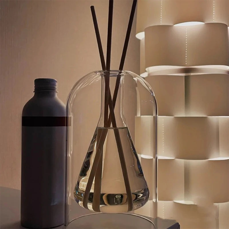 Diffuseur d’arômes japonais en verre – Bouteille moderne pour huiles essentielles et décoration zen