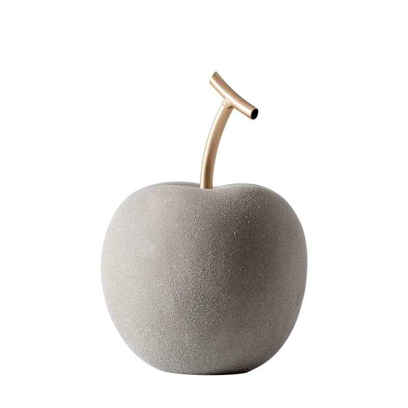 Figurine Pomme et Poire en Céramique – Sculpture Abstraite et Décoration Épurée pour Intérieur Moderne
