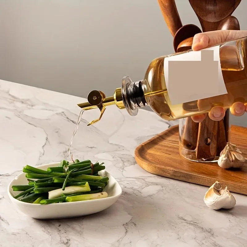 Bouteille en Verre Distributeur d’Huile d’Olive 1PC – Contenant Condiment/Vinaigre pour Cuisine