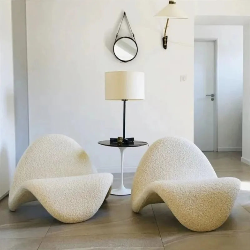 Fauteuil Minimaliste Italien – Confort & Élégance en Velours Bouclette