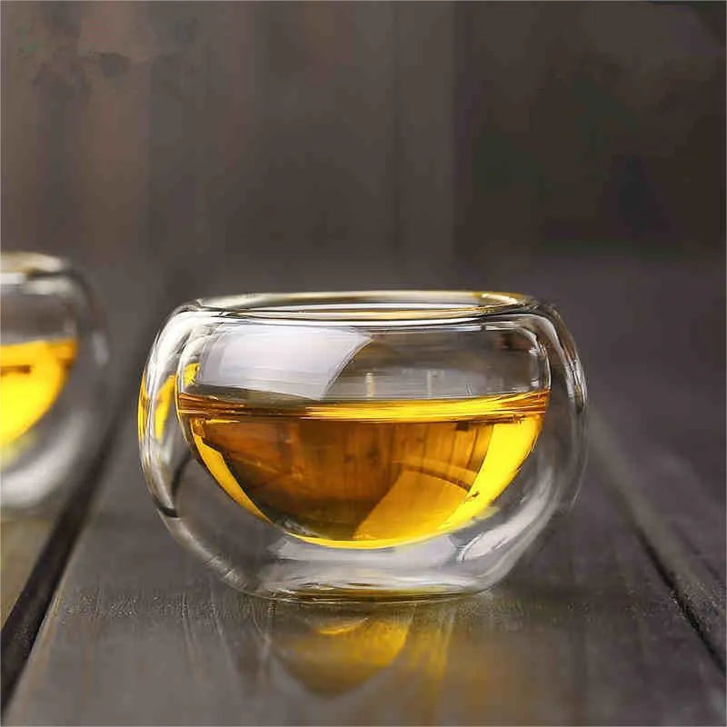 Tasse en Verre Double Paroi en Forme de Cœur – Mug Transparent Résistant à la Chaleur pour Café, Thé, Lait ou Jus