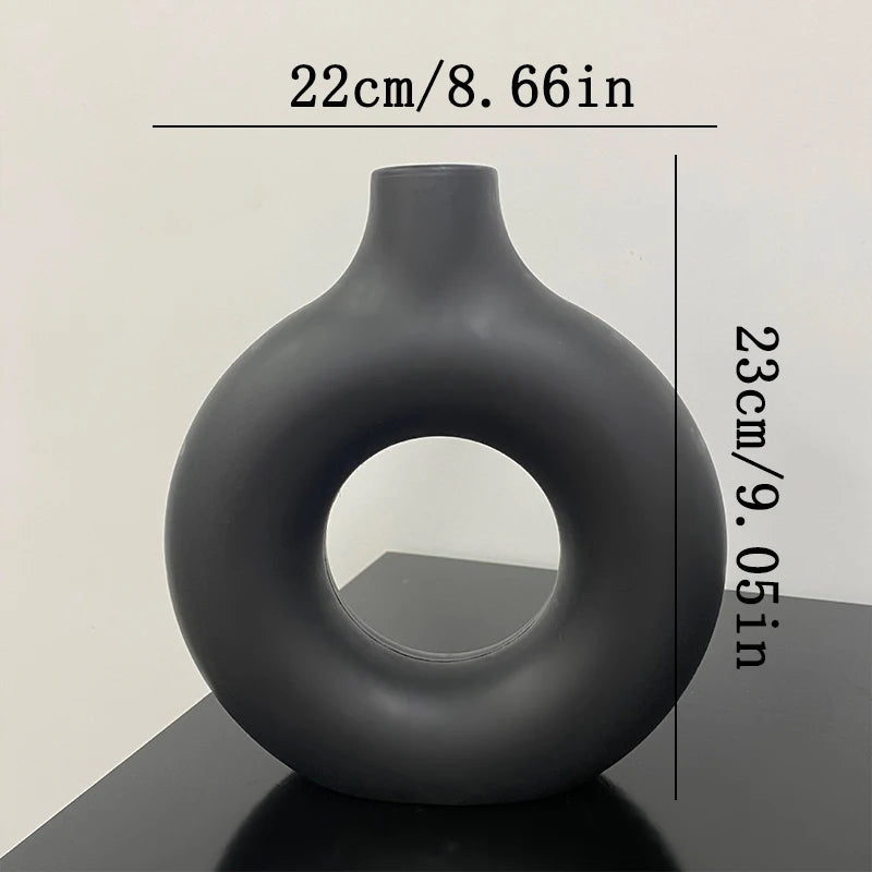 Vase Blanc Style Nordique - Pot à Fleurs en Plastique Design pour Compositions Florales - Déco Salon et Intérieur