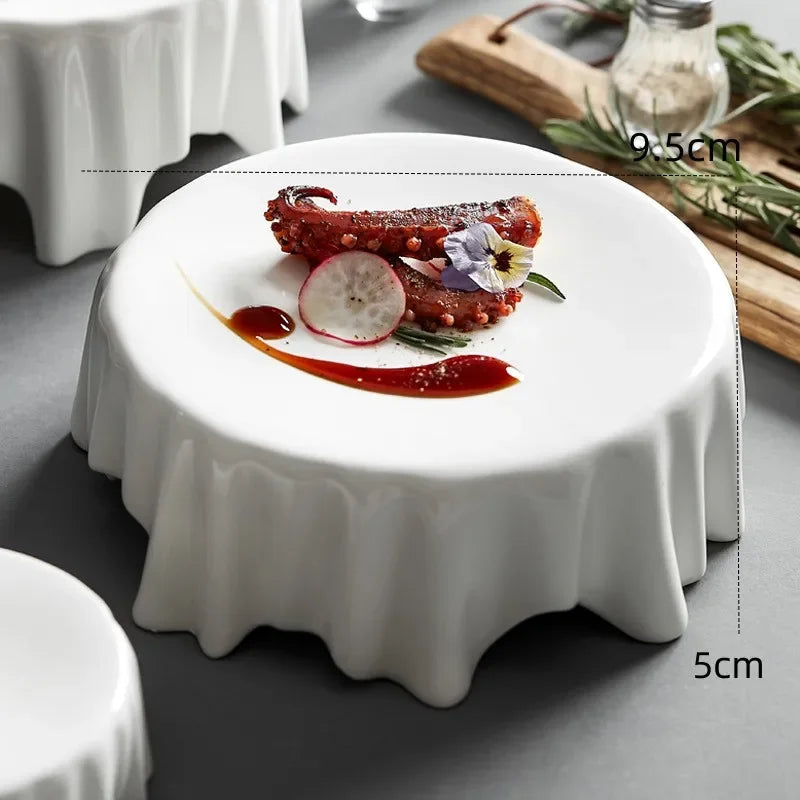 Assiette Créative Thermorésistante – Design Irrégulier pour Cuisine Moléculaire & Desserts