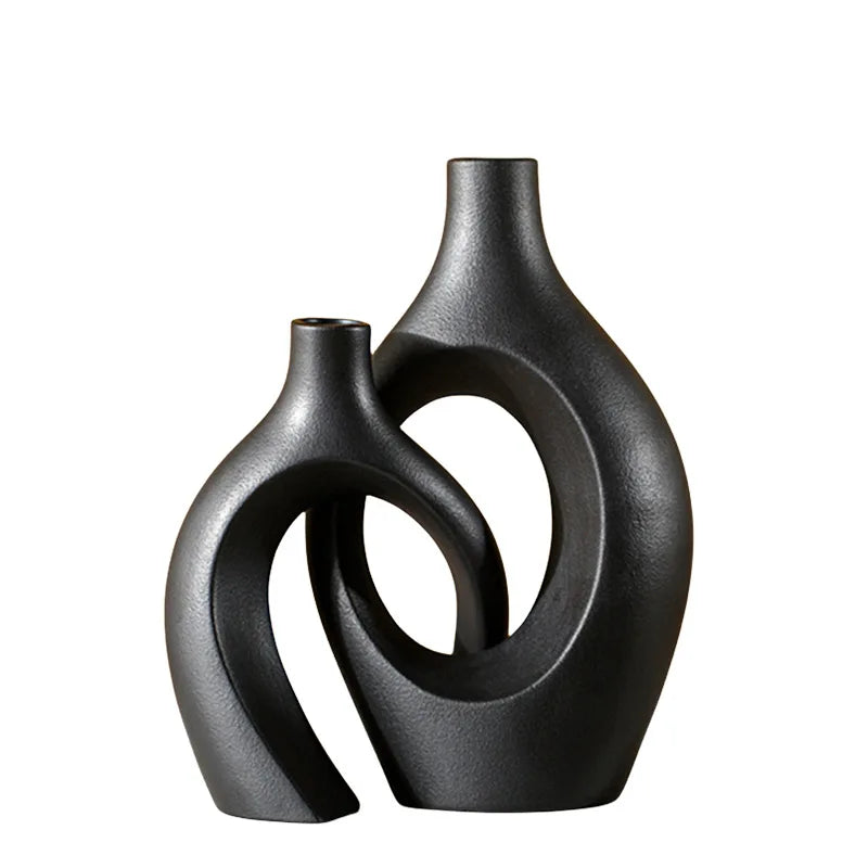 Vase Décoratif en Céramique de Luxe CAPIRON – Accessoire Moderne pour Salon & Intérieur Nordique (21cm / 28cm)