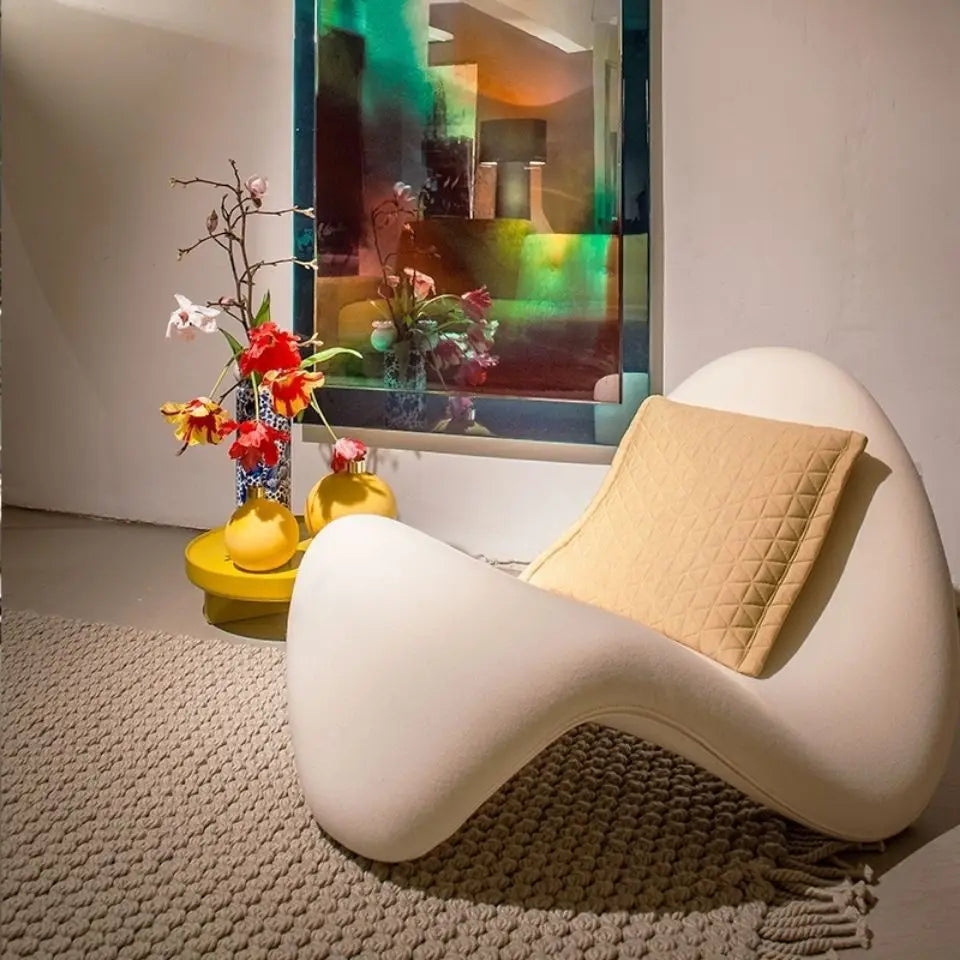 Fauteuil Minimaliste Italien – Confort & Élégance en Velours Bouclette