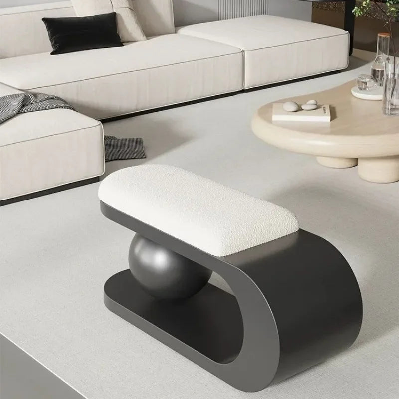 Tabouret bas nordique multifonction – Style luxe léger pour entrée, salon ou bar – Tabouret à chaussures simple et créatif
