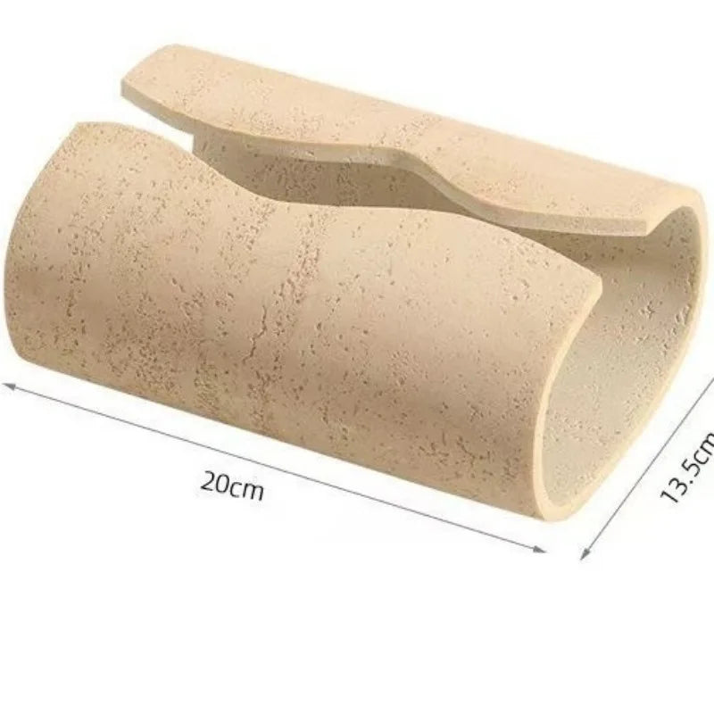 Boîte à Mouchoirs Moderne en Résine Imitation Pierre – Organiseur Créatif pour Serviettes, Déco de Salon Artisanale Style Européen