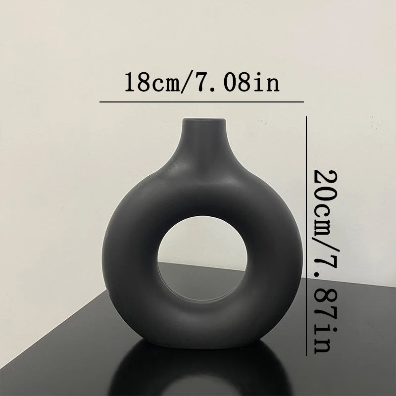 Vase Blanc Style Nordique - Pot à Fleurs en Plastique Design pour Compositions Florales - Déco Salon et Intérieur