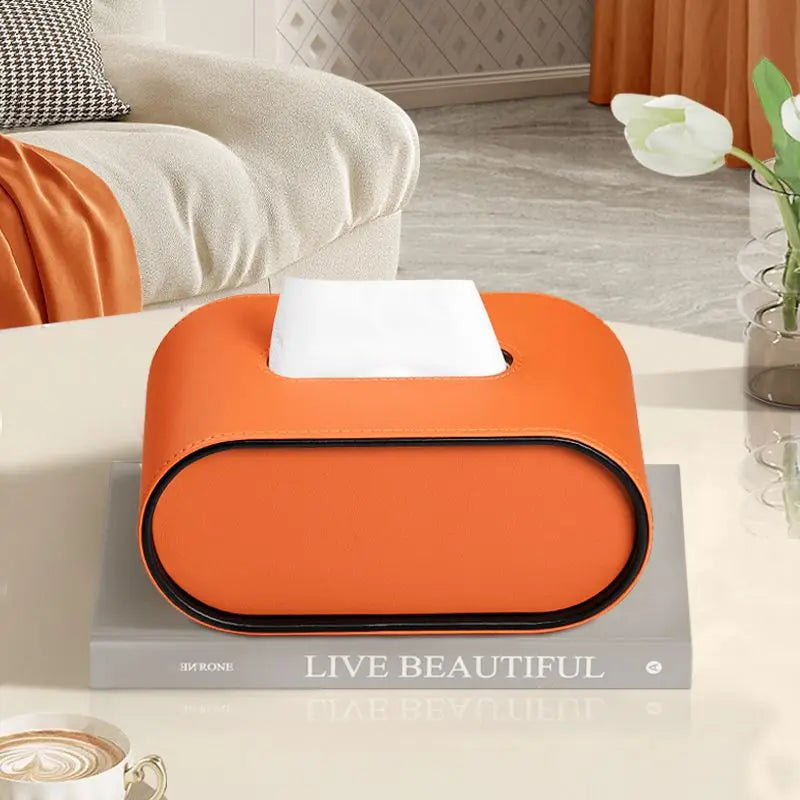 Boîte à Mouchoirs en Similicuir avec Rangement – Support Élégant pour Serviettes, Bureau, Table de Nuit & Déco Intérieure
