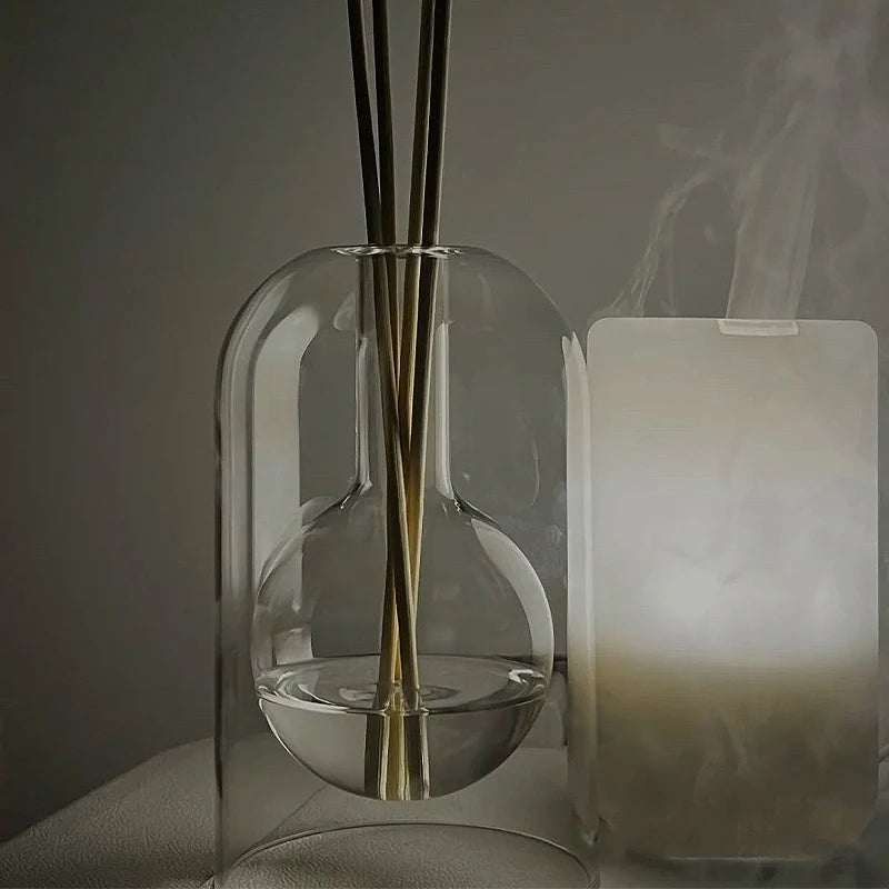 Diffuseur d’arômes japonais en verre – Bouteille moderne pour huiles essentielles et décoration zen