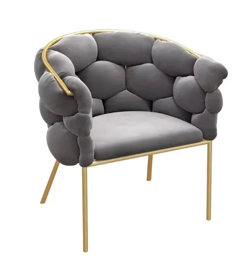 Chaise beige en velours capitonné – Design minimaliste pour salle à manger, coiffeuse ou restaurant – Structure bois blanc haute densité