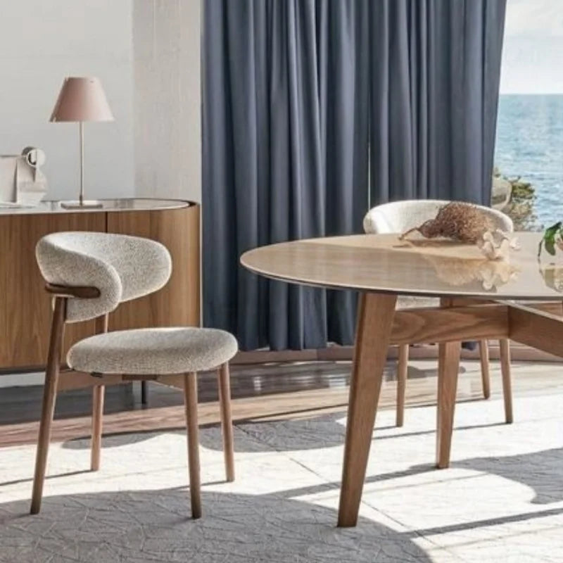 Chaise moderne style nordique – Design simple et élégant, luxe léger – Pour bureau, salle à manger ou cuisine – Structure en bois massif