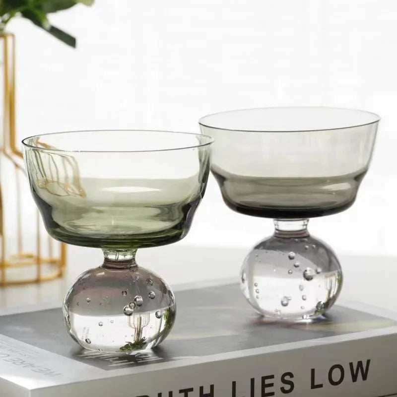 Verre à bulles design vintage - Tasse élégante pour café, dessert et milkshake.
