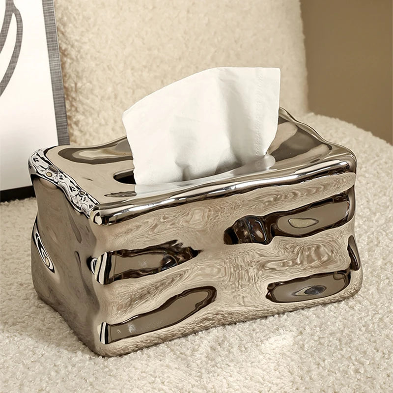 Boîte à Mouchoirs en Céramique – Boîte de Rangement Élégante pour Table à Manger, Salon et Déco Maison Style Nordique
