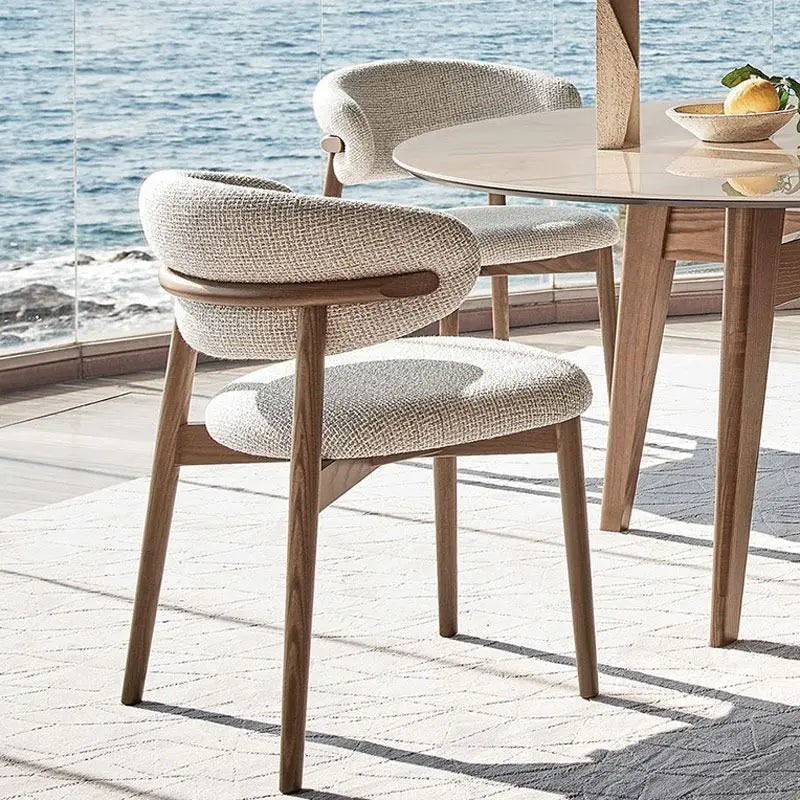Chaise moderne style nordique – Design simple et élégant, luxe léger – Pour bureau, salle à manger ou cuisine – Structure en bois massif
