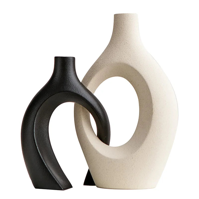 Vase Décoratif en Céramique de Luxe CAPIRON – Accessoire Moderne pour Salon & Intérieur Nordique (21cm / 28cm)