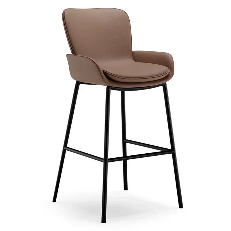 Tabouret de Bar Haut en Cuir & Métal – Élégance et Confort pour Cuisine & Comptoir