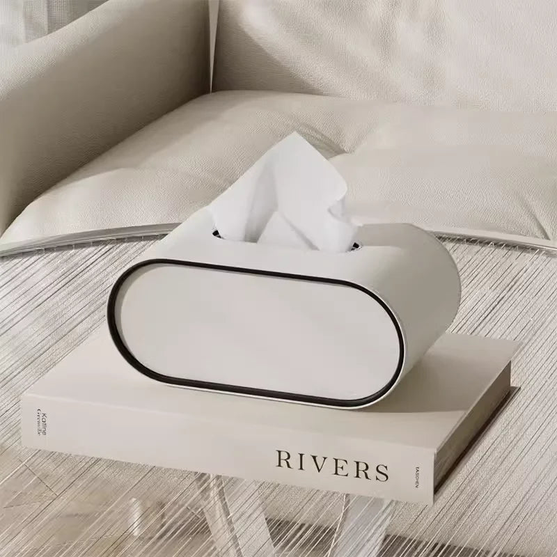 Boîte à Mouchoirs en Similicuir avec Rangement – Support Élégant pour Serviettes, Bureau, Table de Nuit & Déco Intérieure