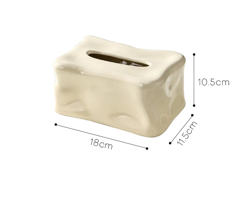 Boîte à Mouchoirs en Céramique – Boîte de Rangement Élégante pour Table à Manger, Salon et Déco Maison Style Nordique