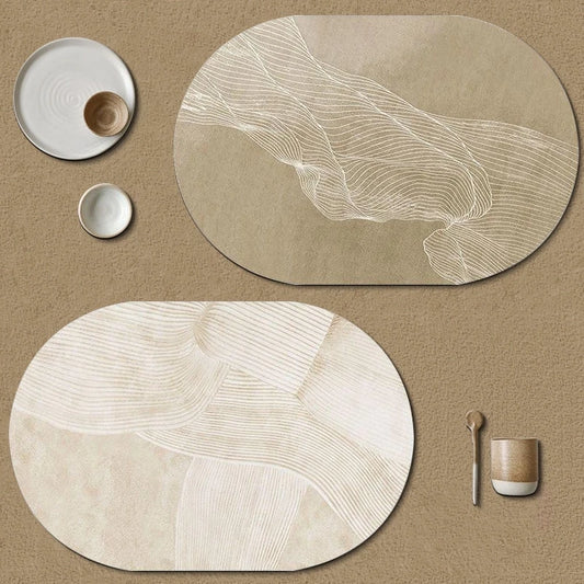 Sets de Table Ovales en Similicuir – Imperméables & Antitaches | Décoration de Table pour Cuisine & Salle à Manger